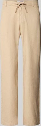 Selected Loose Fit Hose aus Baumwoll-Leinen-Mix Modell BRODY in Beige Melange, Gr&ouml;&szlig;e XL