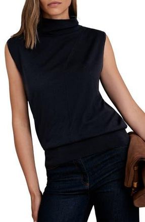 Reiss Harper Funnel Neck Sleeveless Wool Sweater in Navy at Nordstrom Rack, Size X-Small