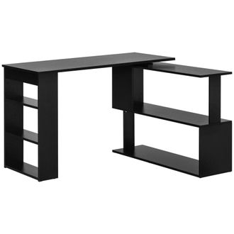HOMCOM Escritorio esquinero 120x110x74.5 cm negro