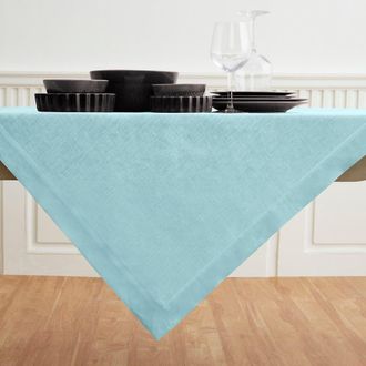 Solino Home Linen Table Throw - Fete, 52 x 52, 52 x 52 in Aqua Blue at Nordstrom, Size Medium