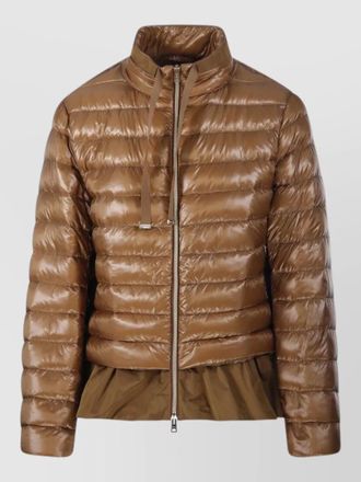 Herno down jacket peplum hem high collar