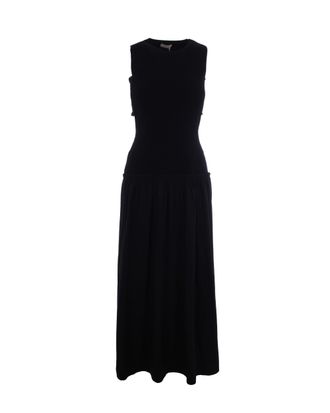 Liu Jo Long Dress with Side Cut-Outs and Smocked Waistband