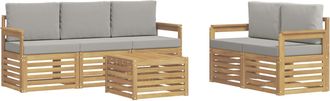 vidaXL Conjunto De Sof&aacute;s De Exterior 6 Uds. Blanco Y Gris Claro Vidaxl