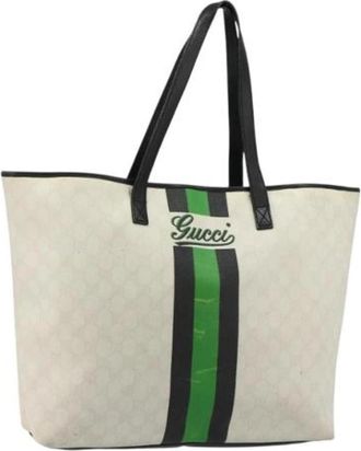 Gucci Pre-owned Vintage Tote Bag - Dames - Vintage Shopper - Wit - ONE Size - Leer - Vintage