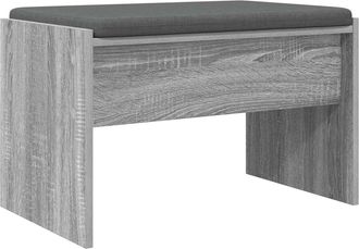 vidaXL Banco De Entrada Con Coj&iacute;n Gris Sonoma 63 X 38 X 40 Cm Vidaxl
