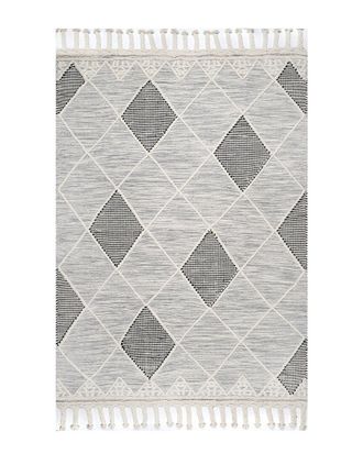 nuLOOM Nuloom Becca Diamond Trellis Tassel Wool Wool-Blend Rug
