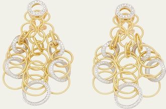 Buccellati Hawaii 18K Gold & Diamond Pendant Earrings, 5cm