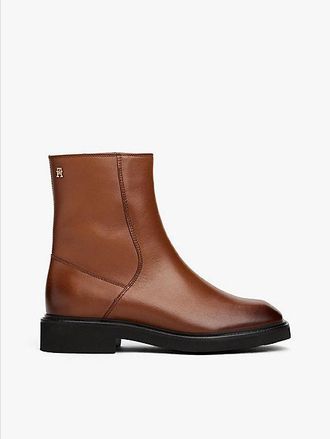 Tommy Hilfiger Botines de piel con punta cuadrada