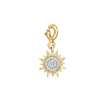 Ross-Simons Diamond Sun Charm in 18kt Gold Over Sterling
