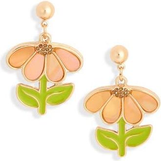 Leith Spring Daisy Drop Earrings in Pink Multi- Gold at Nordstrom Rack