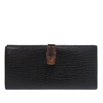 Gucci Pre-owned Gucci Textured Leather Bamboo Long Wallet Ladies MIZ9HKVDHIR3RU0W