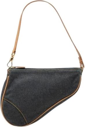 Dior Pre-owned Saddle Pochette - Dames - Pre-owned - Blauw - Maat: ONE Size Denim