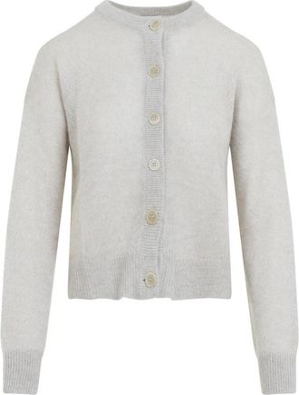 Brunello Cucinelli Glinsterende Mohair en Wol Vest - Dames - Vesten - Grijs - S - Wol - Truien & Vesten