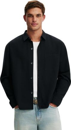 Cotton On Mens Bedford Long Sleeve Shirt in Black Emb at Nordstrom, Size Xx-Large