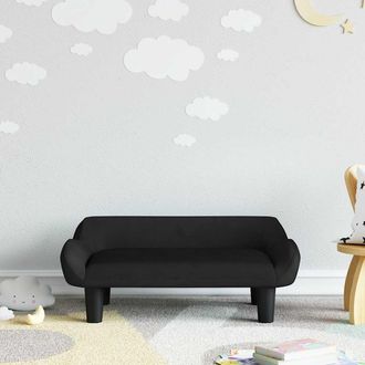 vidaXL Vidaxl - Sof&aacute; Para Ni&ntilde;os De Terciopelo Negro 70x40x24 Cm