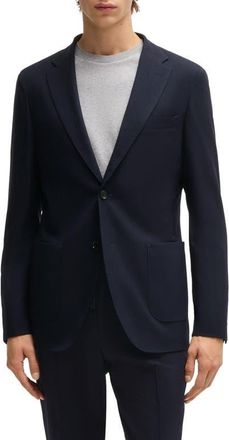 BOSS Heston Slim Fit Navy Stretch Wool Blend Sport Coat in Dark Blue at Nordstrom, Size 40 Regular