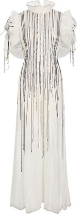 Aje Aje Clara Bead-embellished Chiffon Maxi Dress - Ivory - 14 (UK14 / L)