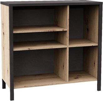 TERRE DE NUIT Terre De Nuit - Dresser with 5 Open Compartments Artisan Oak Steel Dark fmd