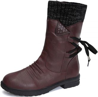 Generic Womens Boots Slouchy Biker Shoe Winter Warm Fashionable Comfortable Dressy Boot Medieval Knee-High Boots Comfortable Elegant Shoes for Everyday Wear-C