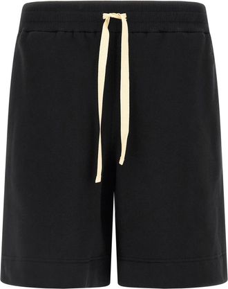 Jil Sander Fleece Katoenen Bermuda Shorts - Heren - Korte sportbroeken - Zwart - L - Katoen - Fitness