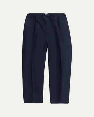 Bottega Veneta Mens Washed Cotton and Silk Relaxed Drawstring Pants