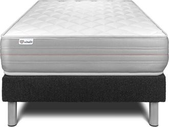 VITALIT Somier negro + colch&oacute;n con espuma viscoel&aacute;stica 120 x 190