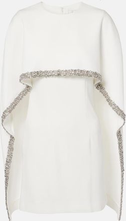 Roland Mouret Caped embellished satin minidress