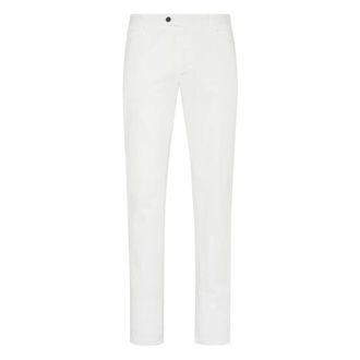 Philipp Plein Broeken, Heren, Wit, M, Katoen, Cotton Lange Broek Chinos