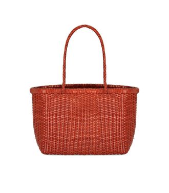 Dragon Diffusion BORSA SHOPPING WEAVE SMALL ARANCIONE DRAGON DIFFUSION