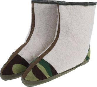 Frcolor TOGEVAL Waterproof Winter Boot Liners for Men Thick Thermal Insulated Walking Socks Soft Green Felt Mid-Calf Liner for Fishing Hiking Outdoor Snow Boo