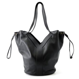 Saint Laurent Black Leather Handbag Tote Bag (Pre-Owned)