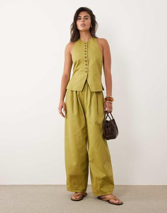 Asos Pantaloni verdi in coordinato-Verde