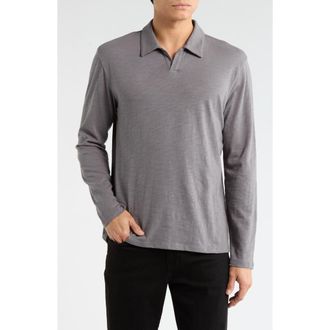 Vince Johnny Collar Long Sleeve Knit Top in Rain Cloud at Nordstrom Rack, Size Xx-Large