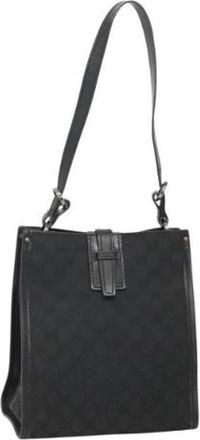 Gucci Pre-owned Canvas gucci-bags - Dames - Vintage Schoudertas - Zwart - ONE Size - Leer - Vintage