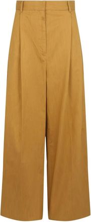 Ferragamo Womens Pleated Wide-Leg Trousers In Medium Brown