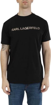 Karl Lagerfeld T-shirt met ronde hals - Heren - T-shirts - Zwart - M - Katoen - Tops