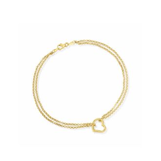 Canaria Canaria 10kt Yellow Gold Open-Space Heart Anklet