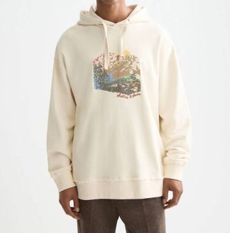 Scotch & Soda Embroidered Artwork Hoodie In Eggnog