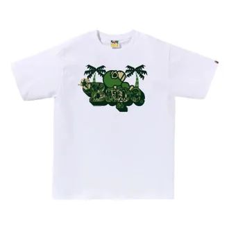 A Bathing Ape Palm Resort Camo Milo on Bape T-Shirt White 0ZXTEMX01410QWHX