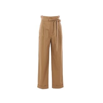 Saint Laurent Wide Trousers, female, Beige, Size: XS Saint Laurent Trousers