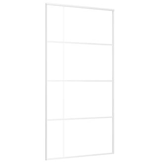 vidaXL Puerta Corredera Esg Vidrio Y Aluminio Blanca 102,5x205 Cm Vidaxl