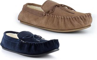 Generic Mens Real Suede Slippers Mens Lace Up Fastening Slippers Size 6 Boys Slipper Size 13 Moccasin Suede Slipper Moccasin Moccasins Extra Large Sizes Outdo