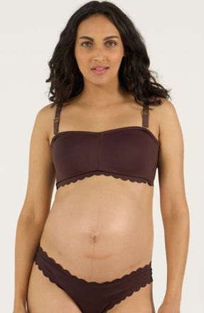 Cache Coeur Skin Maternity And Nursing Invisible Bandeau Bra DD/3D Cup in Chocolate at Nordstrom, Size 34
