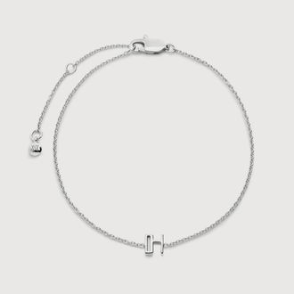 Monica Vinader Sterling Silver Initial H Chain Bracelet