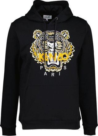 Kenzo Tiger Embroidered Varsity Icon Black Hoodie