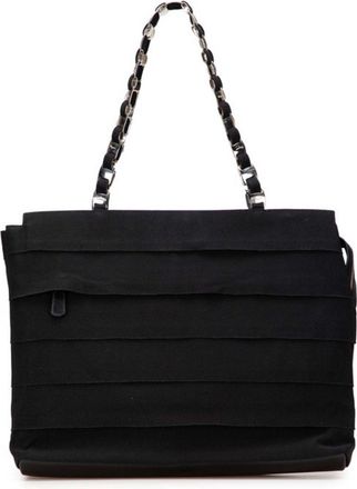 Ferragamo Vara Canvas Leather Handbag Tote Bag (Pre-Owned)