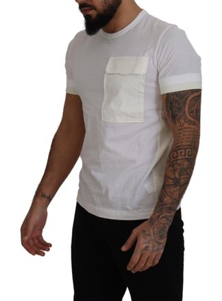 Dolce & Gabbana Mens White Flap Pocket Short Sleeves T-Shirt Cotton