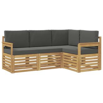 vidaXL Conjunto De Sof&aacute;s De Exterior 4 Pcs Blanco Y Antracita Vidaxl