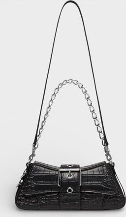 Balenciaga Womens Lindsay Leather Shoulder Bag Black - One Size