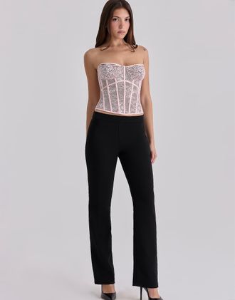 House of CB Ayana - Top a corsetto in pizzo rosa con stecche
